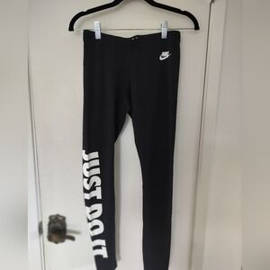 Nike Size Small Leggings Black With White Logo
